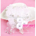 large flower crystal fancy wedding feather hair clips